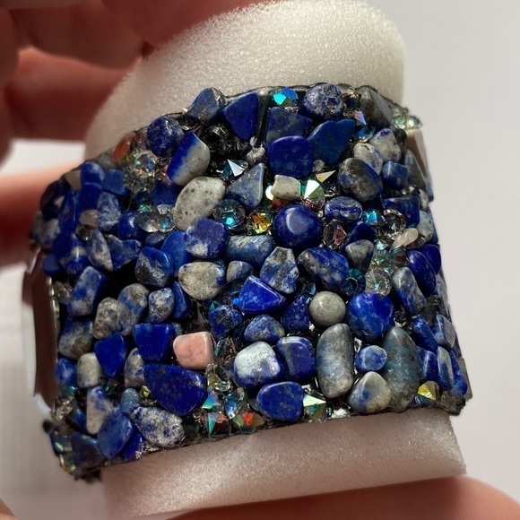 Belt Watch Lapis Lazuli, Austrian Crystal 120 tcw natural gemstone - Picture 4 of 5